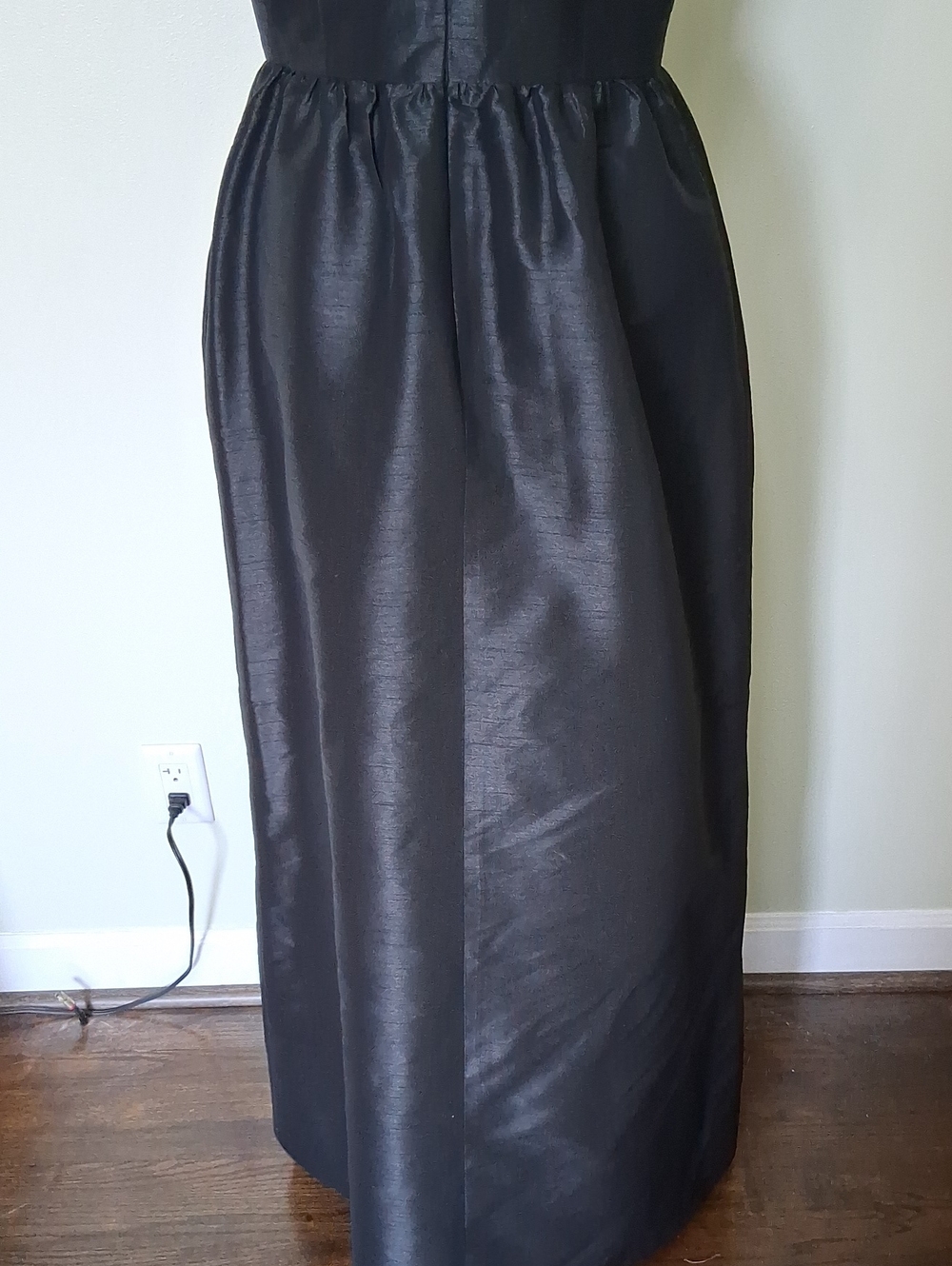 ALFRED SUNG Black Cap-Sleeve Maxi Gown D569 - Picture 5 of 8